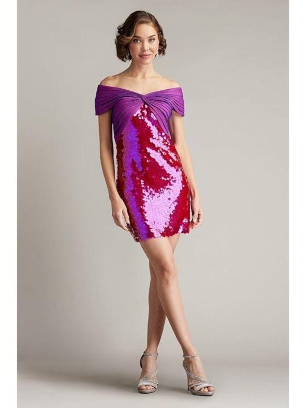 SHO by Tadashi Shoji Sequin Off-the-Shoulder Cocktail Dress Size 4 US New